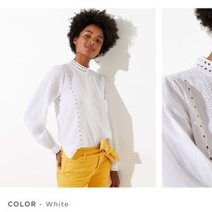 Loft Eyelet Cropped Shirt